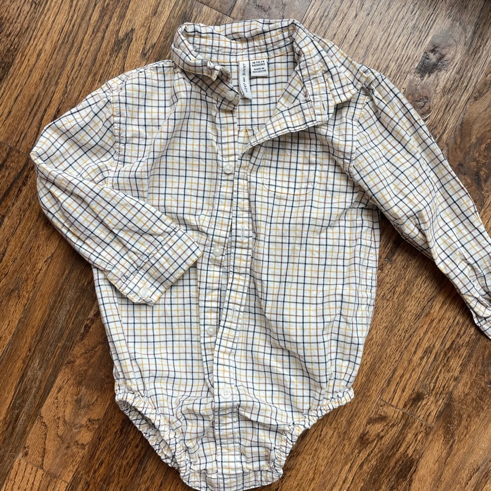 Janie and jack 18-24m little boys button up bodysuit